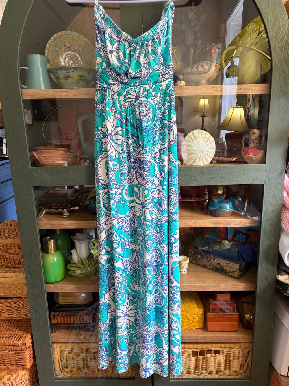 Lilly Pulitzer Turquoise, Navy & White Printed Top
